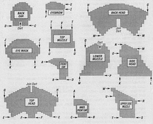 Diagrams for knitted animal